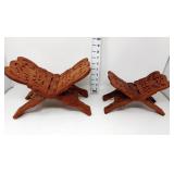 (2) Carved Wood Book Stands