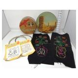 Embroidery on Satin, Transfers, Hoops & Tins