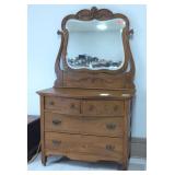 Antique Oak Dresser w/Mirror