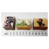 (3) Hummel Wooden Music Boxes