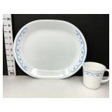 Vintage Corelle ï¿½Morning Blueï¿½ Platter & Mug