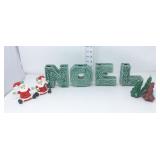Vintage NOEL Candle Holders, Lefton Santa