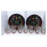 MCM BBQ Cookout Serving Trays & Glasses