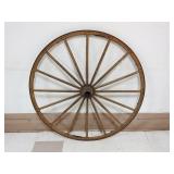 44" Wooden Wagon Wheel w/Metal Rim