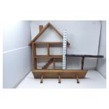 Wood House Display & (2) Shelves