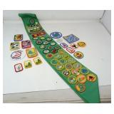Girl Scout Sash w/ Pins & Badges