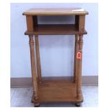 Oak Telephone Stand w/Top Shelf