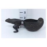 Vintage Brass Frog Pulling Snail Shell