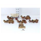 Handcrafted Miniature Horse w/Carriages & Boat