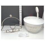 Pampered Chef Salad/Berry Spinner & Metal Bowl