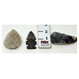 (3) Native American Arrow Heads / Artifacts - Not