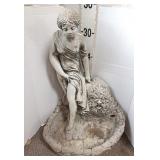 Cast Stone Fountain w/Female Bather & Greenman