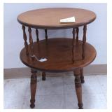 Vintage Maple Round 2 Tier Sofa Table