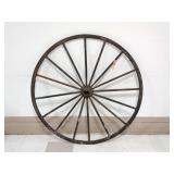 49" Wooden Wagon Wheel w/Metal Rim