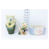 Royal Copley Vase,  Parrot Bud Vase & Planter