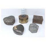 (5) Metal Trinket Boxes