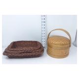 (3) Nesting Baskets & Decorative Basket w/Handles