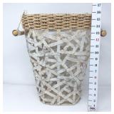 Shabby Chic Basket w/ Metal Frame & Woven