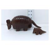 Vintage Ironwood Armadillo Sculptures