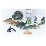 Miniature Fish, Dolphin, Whale & Alligator