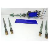 Weathervane w/Cobalt Glass Insert, Lightning Rod