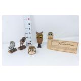Handcarved Wooden Owls
