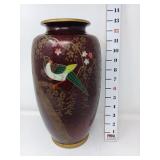 Ucagco Japan 12 1/2" Bird on Branch Vase