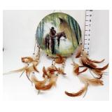 Native American Couple on Drum Dream Catcher