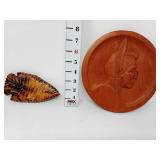 Wooden Arrowhead & Indian Scout Plaque