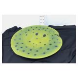 Lime Green Art Glass Plate w/ Black Spot Design
