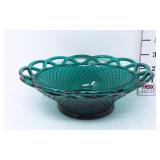 Green Imperial Glass Lace Edge Diamond Pattern