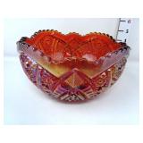 Amberina Flame Carnival Glass Bowl