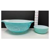 Vintage Turquoise Scroll Cinderella Mixing Bowl