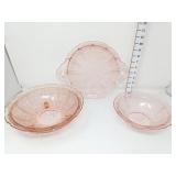 (2) Cherry Blossom Pink Depression Bowls &