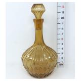 MCM Amber Glass Diamond Point Decanter