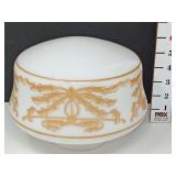 Milk Glass w/Gold Motif Ceiling Light Shade