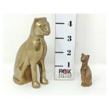 (2) Brass Cat Figures