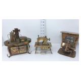 (3) Tabletop Rustic Music Boxes