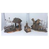 (3) Tabletop Rustic Music Boxes