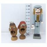 (2) Handcrafted Nut Crackers