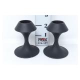 Vintage Lenox Modernistic Black Candleholders