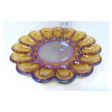 Iridescent Amber Deviled Egg Plate