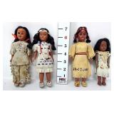 (4) Native American Dolls (3 have moving eyes)