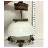 Victorian hanging oil parlor lamp with