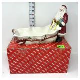 Vintage Fitz & Floyd Santa / Bag Tidbit Dish
