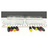 (4) Glass Corn on The Cob Holders & Picks