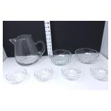 Clear Glass Pitcher & Bowls