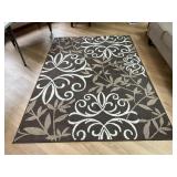 60"x90" Chocolate & Cream Floor Rug - Iron Fleur