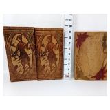(2) Vintage Pyrography Boxes w/Girl on Skis