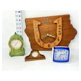 Handmade Iowa Wood Clock, Mini Mantle, Cham Swiss